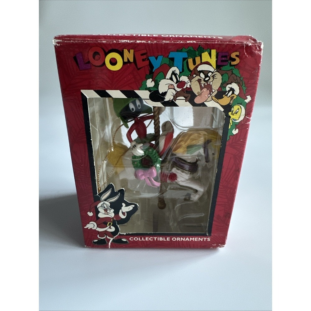 Looney Tunes Collectible Ornament  Marvin The Martian On Carousel Horse